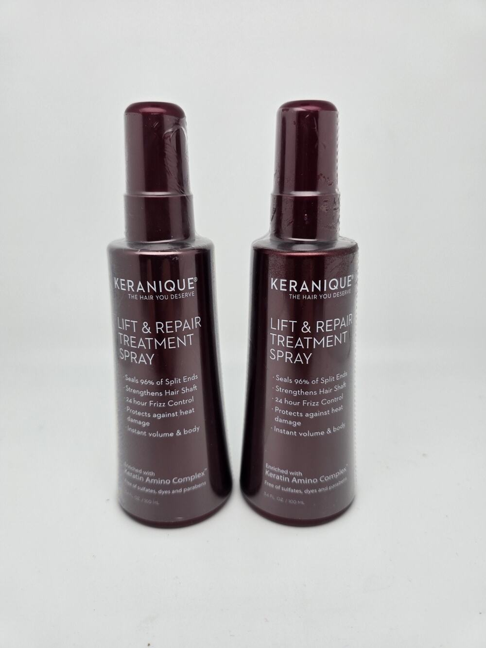 2 Keranique Lift and Repair Treatment Spray Strengthens Hair 3.4oz Each Sealed